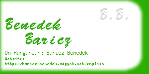 benedek baricz business card